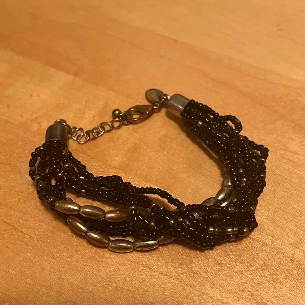 Black and Gold Beaded Bracelet